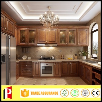 Hot selling walnut wood color kitchen cabinets