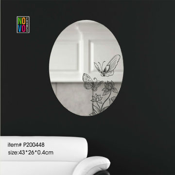 transparent oval mirror