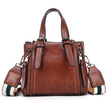 Fashion Brown Color PU Leather Lady Bag