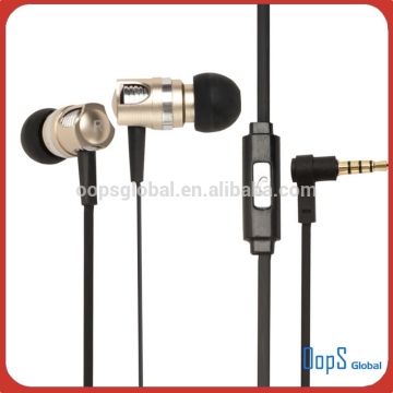 High quality fashion earphone metal earphone gold earphone