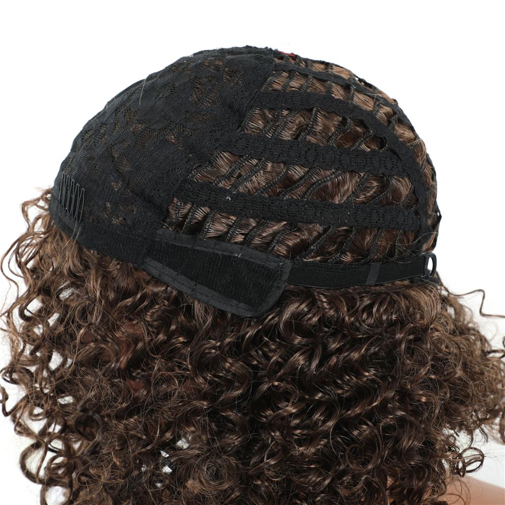 MYZYR own brand synthetic wig   cheap heat resistant high quality synthetic wig20Inch kinky curly synthetic wigLight Brown