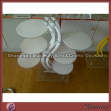 White Round Promotional 2 Sides Acrylic Cake Holder Rack