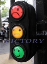 Red Yellow Green LED Smiley Traffic Light, Emoticon Traffic Light