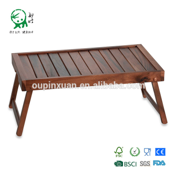 folding wooden table tray food serving bed tray