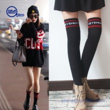socks manufacture women stripe casual elegant over the knee thigh high long stocking socks