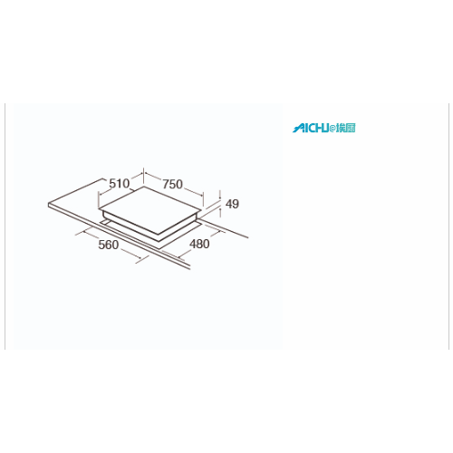 세련된 디자인이있는 4 개의 버너 가스 호브