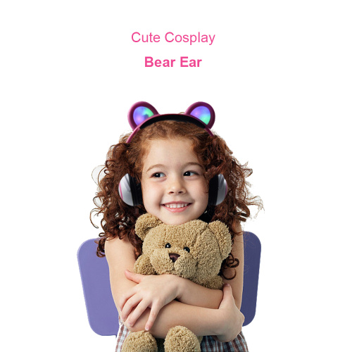 Fones de ouvido engraçados com luz LED promocional com orelha de urso