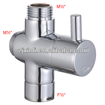 Brass Water Diverter Valve, Shower Kit Water Separate Water Diverter, M1/2"-M1/2"-F1/2"