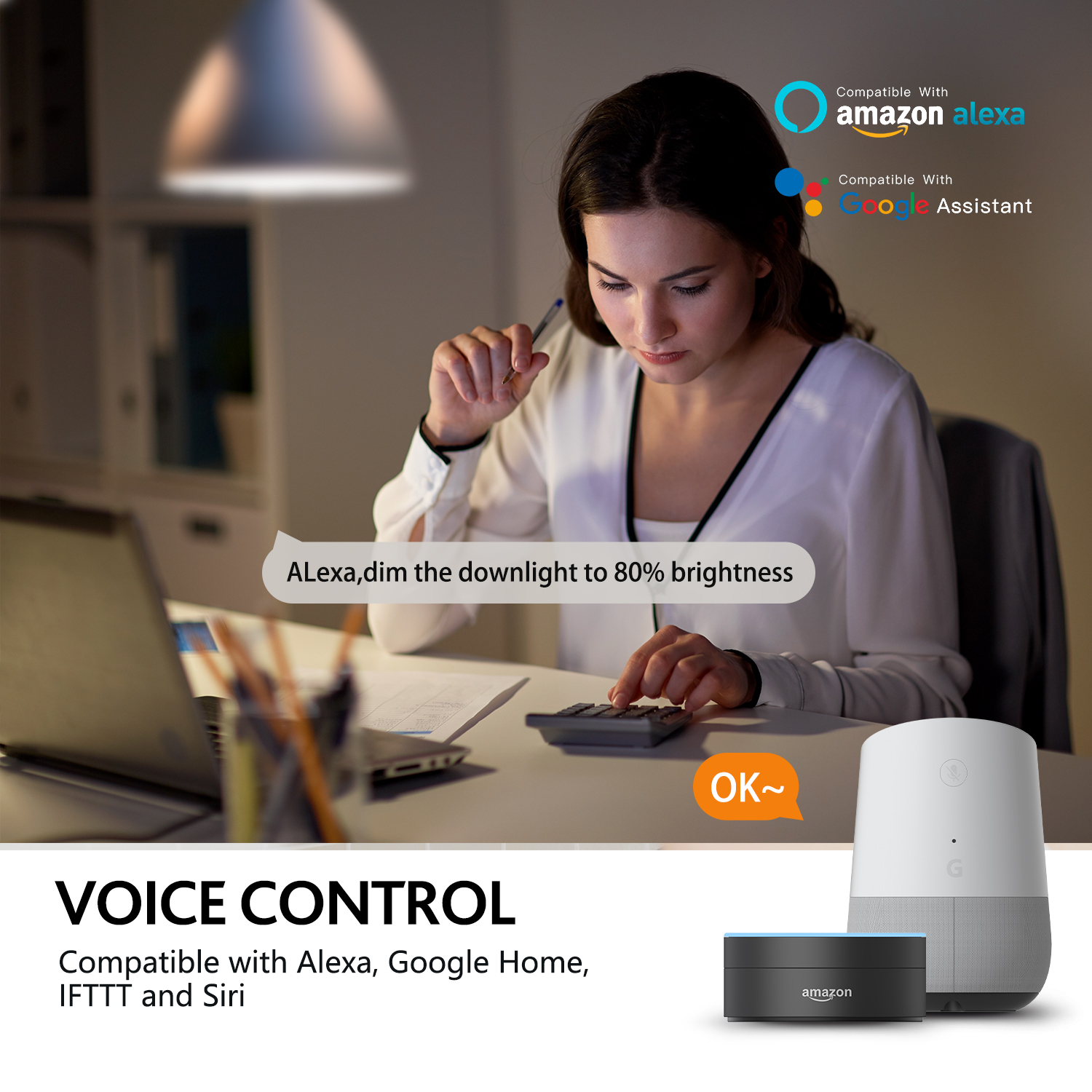 Alexa Tuya Voice Control led smart bulb