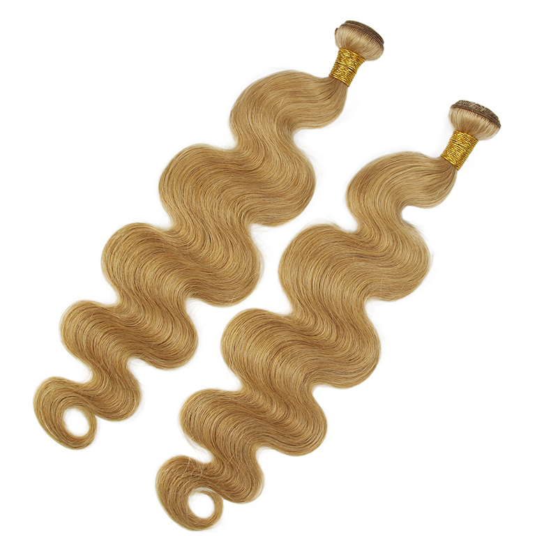 Brazilian Body Wave Unprocessed human hair color 27, wholesale bundle 27 brazilian blonde hair, 100 human 27 hair bundles