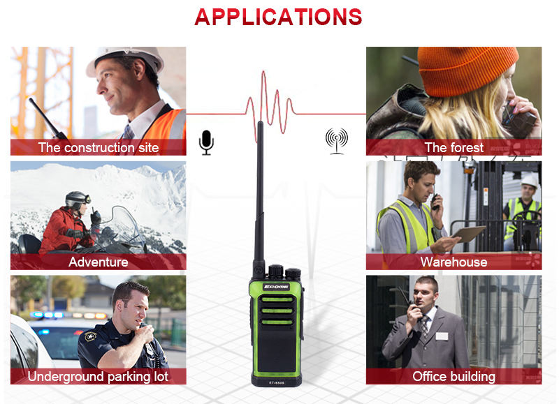 Ecome ET-650S 2 كم النطاق إخراج طريقتين Radio 2PCS Walkie Talkie