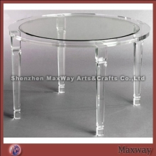 Transparent durable round lucite dining table