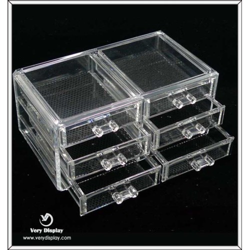 Boîte acrylique transparente carrée en gros avec tiroir
