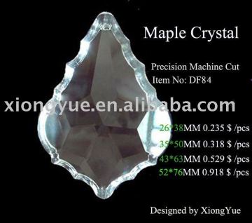 Xmas Tree Decorative Maple Leaf Shaped Crystal Glass Drop Loose Beads