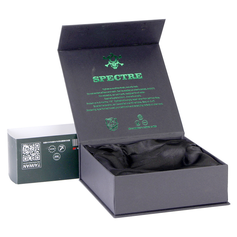 صندوق مغناطيسي مخصص من الورق المقوى الصلب مع شعار أخضر