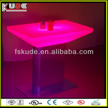 stainless steel lighted table led bar table, RGB battery led bar table design