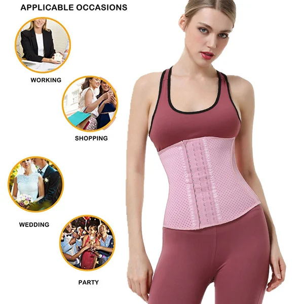 Wanita Slim Wear Latex Waist Trainer Cincher