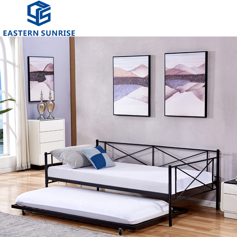 Home Furniture Wholesale Steel Metal Single Bed Elegant Design Day Beds