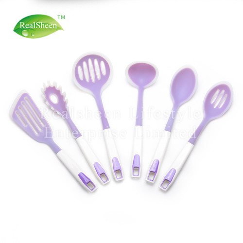 Set di utensili da cucina in silicone con manico in plastica a 6 pezzi