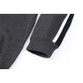 Men's Knitted Stretchable Panel Sleeve Full Zip Cardigan