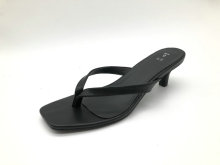 Ladies square toe low heel sandal