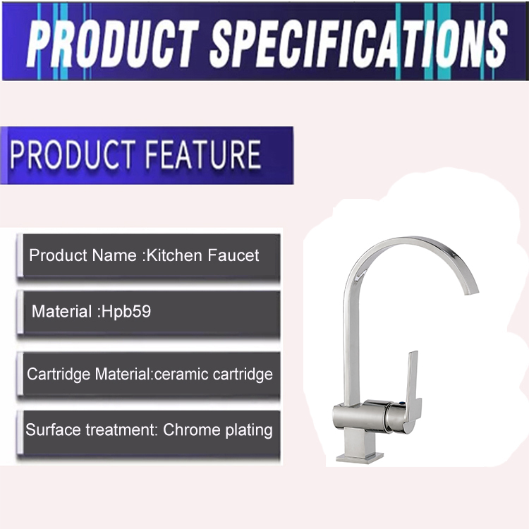 New design single lever water tap sink brass mixer kitchen faucet