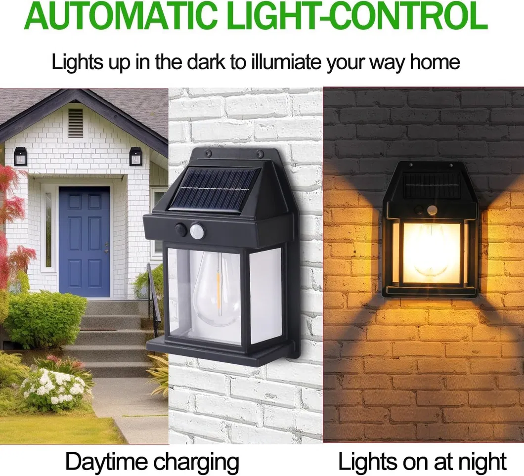 Solar Motion Sensor Outdoor Wall Light with 3 Modes
