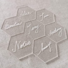 Custom Handmade Design Transparent Acrylic Laser Cut Name Place Cards