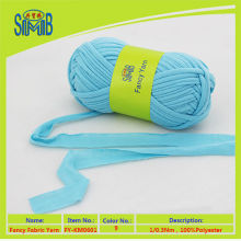 Oeko-Tex 2015 hot sales multicolor fabric yarn for crocheting carpets blankets soft ribbon yarn
