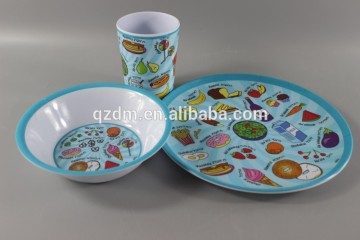 3pcs Melamine Dinner set Kids Tableware set