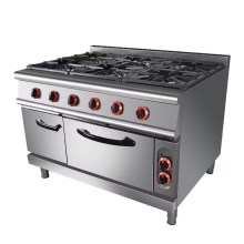 Portable Gas Cooker: Commercial 6 Burners Gas Cooking Range with Oven and Stove
