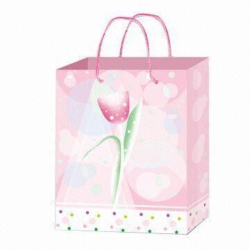 Retail Paper Gift Bag, Recyclable, Eco-friendly, Customized Colors and Patterns Accepted