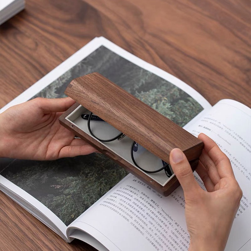 Óculos de madeira estilos de estilos de estojo caixa de madeira copos de madeira caixa de casca de madeira Wooden Glasses Box Style Glasses Case Wood Box Glasses Wooden Bark Box