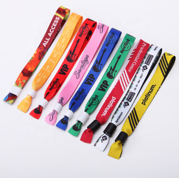 Plastic Festival Event Custom Knit Fabric Wristbands