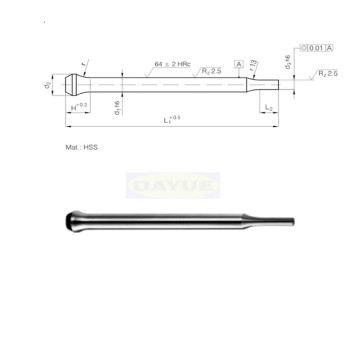 Precision punch with trombone neck format D machining