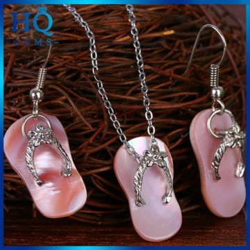 Pink and abalone nature shell jewelry wholesale china