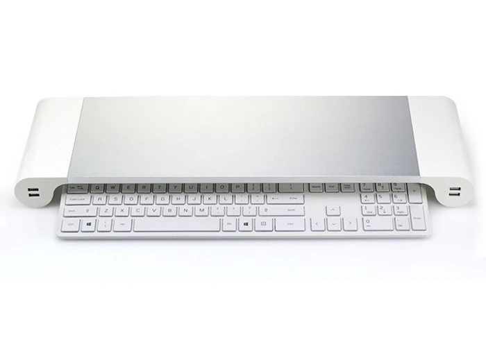 EU Plug Alloy Aluminium Laptop and Monitor Stand with 4 USB Ports