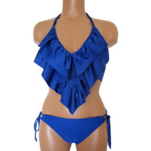 Ladies' bikini, ruffle bikini, slip bottom with side tie