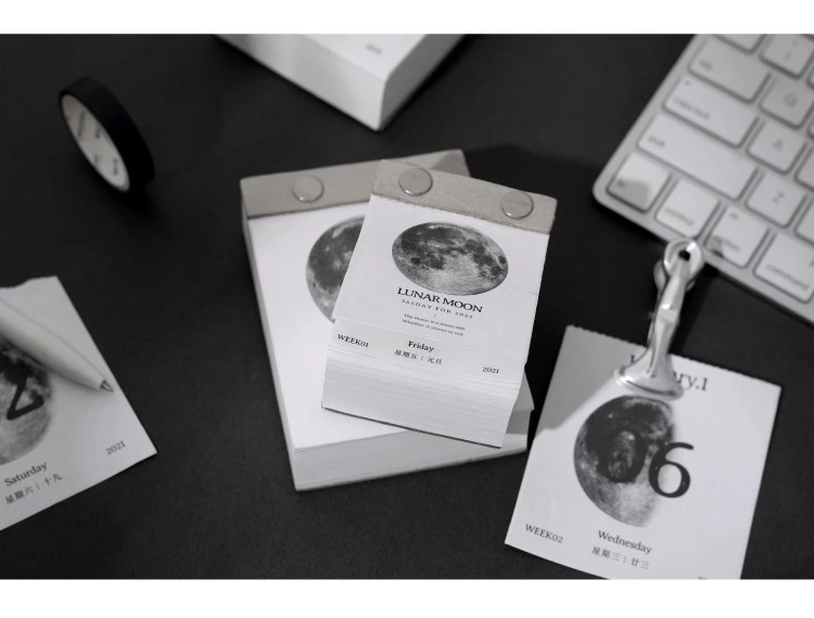 Lunar Moon Printing Design Retro Tearable Daily Calendar