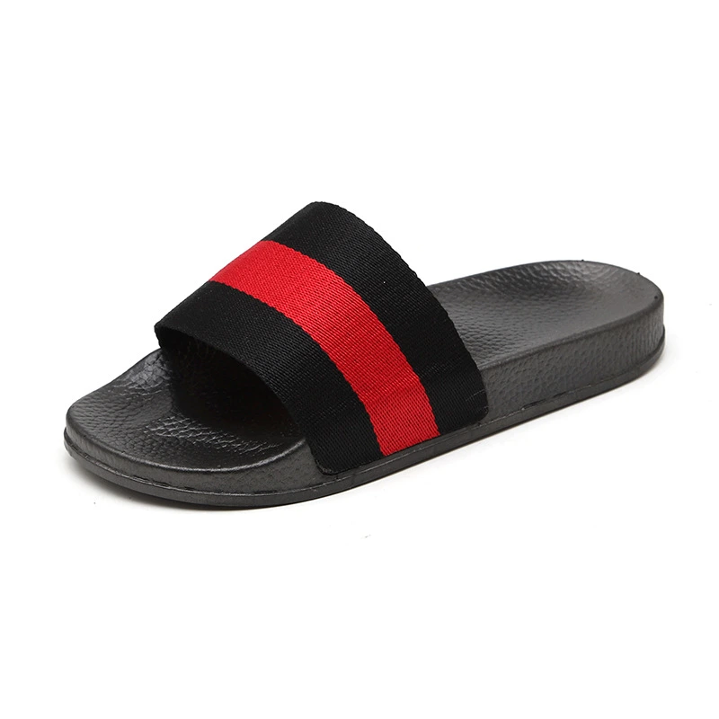 2021 New Arrivals Ladies Striped Design PVC Flat Slippers for Women