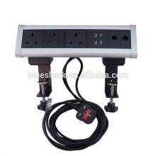 Desktop Power Socket with UK power/data/USB Charger for office furniture