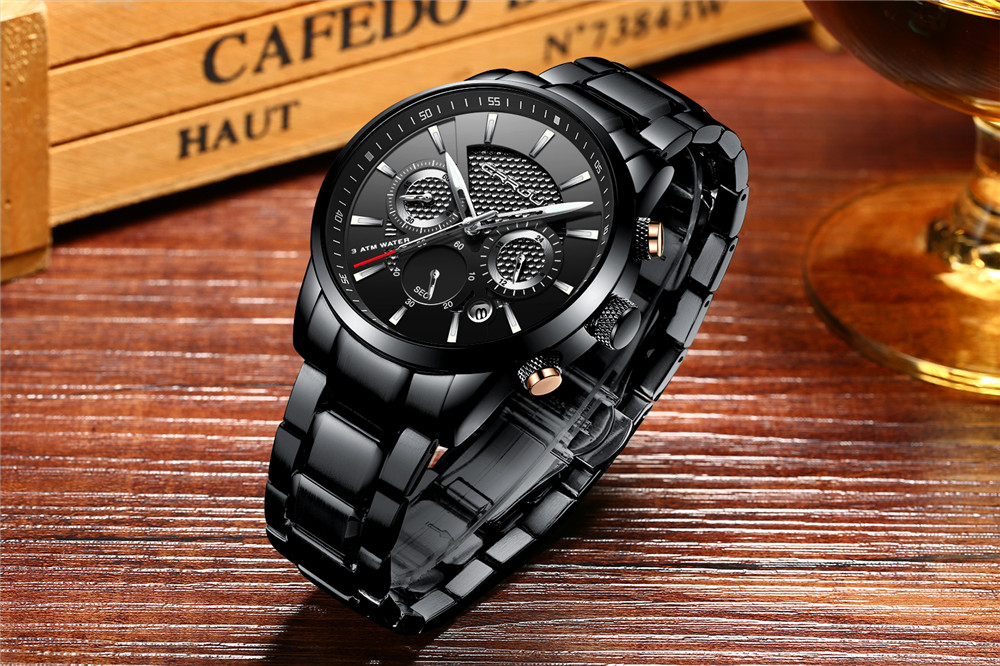 CRRJU Men Watch 30m Waterproof Watch Top Brand Luxury Steel Watch Chronograph Male Clock Saat relojes hombre 2212