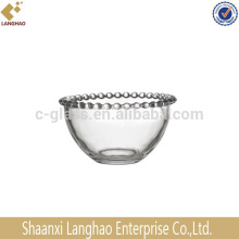 Handmade Pressed Clear Glass Fruit Punch Bowl