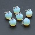 Handmade Craved 20MM Opalite Apple Pendant Necklace