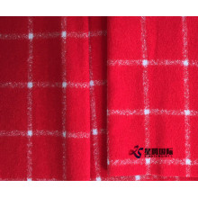 Red Check 80% Wool 20% Nylon Fabric