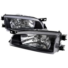 1993-2001 Subaru Impreza Chrome Housing Clear Lens Headlamp Replacement for LHD