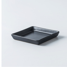 Black Ceramic Pillar Candle Plates