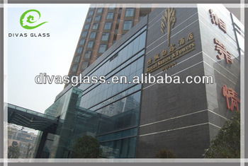 Exterior glass wall panels decoration