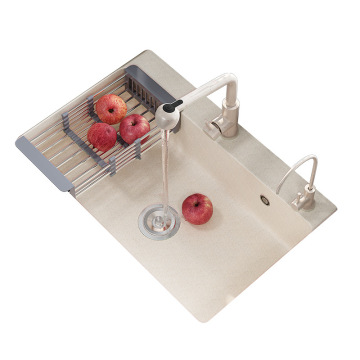 Quartz Stone Single Sink Kitchen Undermount Basin Dish Wash Basin