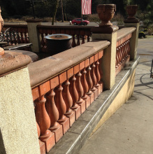 Carved European red granite baluster for villa balcony stair ornament